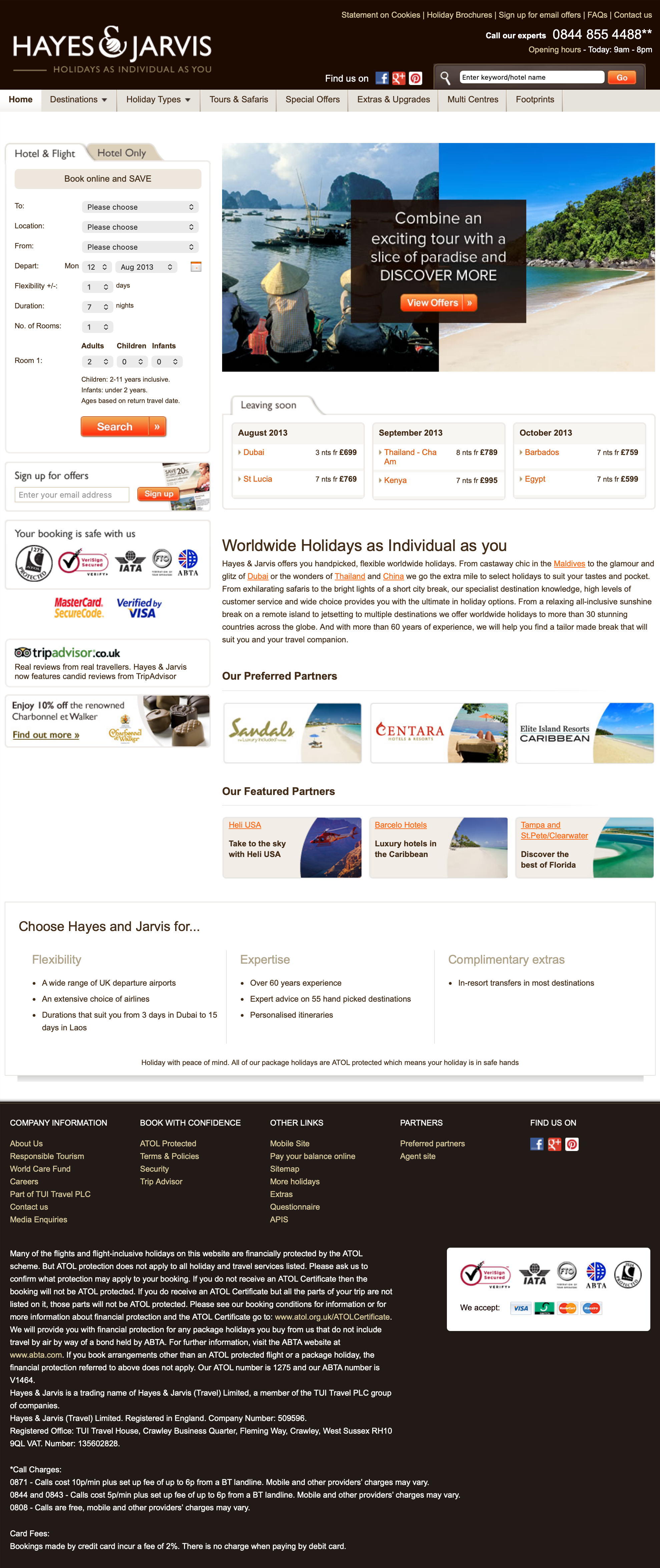 Old Hayes & Jarvis form-led search, pre-redesign